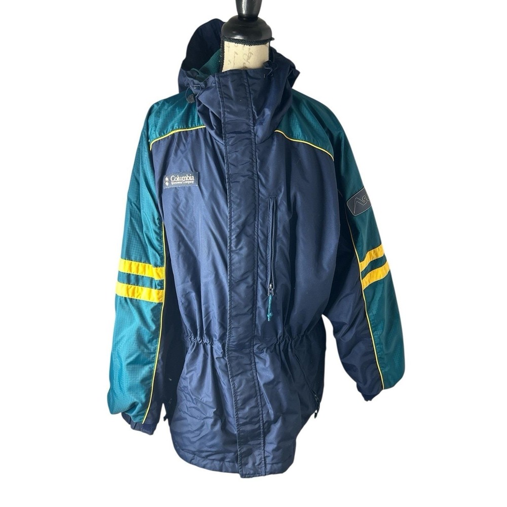 Vintage Columbia Ascent Jacket Mens Large Blue Teal Ski Winter Coat 90s